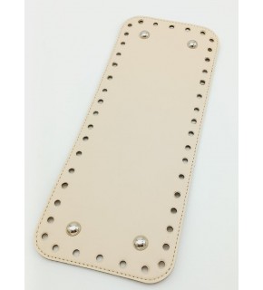 Çanta Aksesuar Suni Deri Krem Renk 30X12 cm Dikdörtgen Çanta Tabanı (Gümüş Aparatlı)