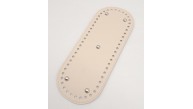 Çanta Aksesuar Suni Deri Krem Renk 30X12 cm Oval Çanta Tabanı (Gümüş Aparatlı)