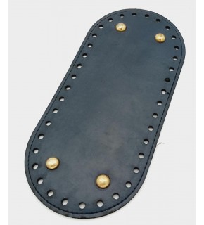 Çanta Aksesuar Suni Deri Lacivert Renk 25X12 cm Oval Çanta Tabanı (Light Gold Aparatlı)