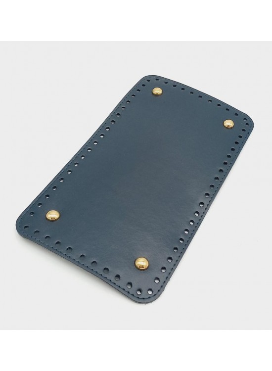 Çanta Aksesuar Suni Deri Lacivert Renk 25X14 cm Dikdörtgen Çanta Tabanı (Light Gold Aparatlı)