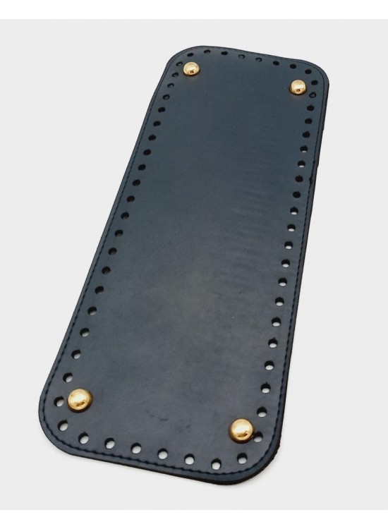Çanta Aksesuar Suni Deri Lacivert Renk 30X12 cm Dikdörtgen Çanta Tabanı (Light Gold Aparatlı)