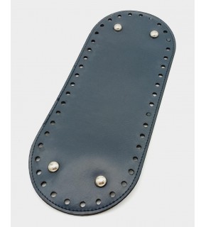 Çanta Aksesuar Suni Deri Lacivert Renk 30X12 cm Oval Çanta Tabanı (Gümüş Aparatlı)