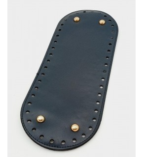 Çanta Aksesuar Suni Deri Lacivert Renk 30X12 cm Oval Çanta Tabanı (Light Gold Aparatlı)