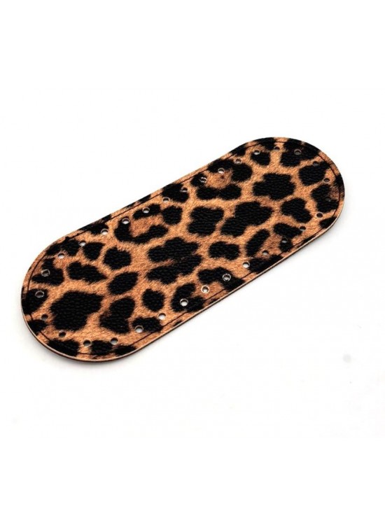 Çanta Aksesuar Suni Deri Leopar 20x8 cm Oval Çanta Tabanı