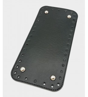 Çanta Aksesuar Suni Deri Siyah Renk 25X12 cm Dikdörtgen Çanta Tabanı (Gümüş Aparatlı)