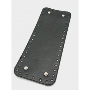 Çanta Aksesuar Suni Deri Siyah Renk 30X12 cm Dikdörtgen Çanta Tabanı (Gümüş Aparatlı)