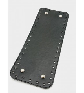 Çanta Aksesuar Suni Deri Siyah Renk 30X12 cm Dikdörtgen Çanta Tabanı (Gümüş Aparatlı)