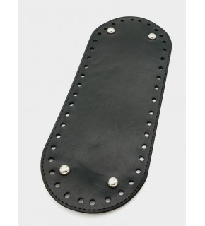 Çanta Aksesuar Suni Deri Siyah Renk 30X12 cm Oval Çanta Tabanı (Gümüş Aparatlı)