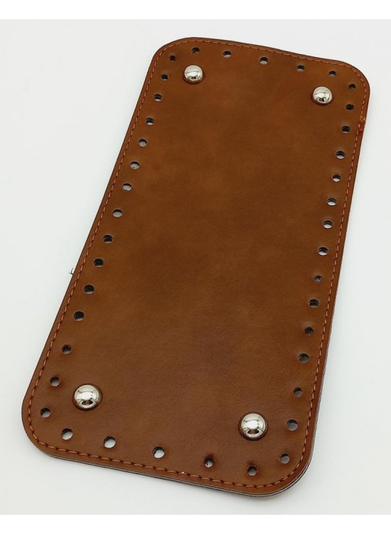 Çanta Aksesuar Suni Deri Taba Renk 25X12 cm Dikdörtgen Çanta Tabanı (Gümüş Aparatlı)