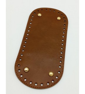 Çanta Aksesuar Suni Deri Taba Renk 25X12 cm Oval Çanta Tabanı (Light Gold Aparatlı)