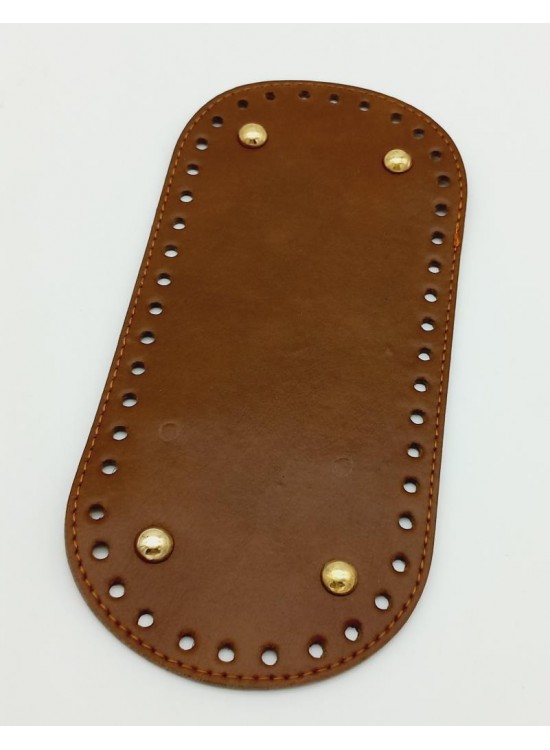 Çanta Aksesuar Suni Deri Taba Renk 25X12 cm Oval Çanta Tabanı (Light Gold Aparatlı)