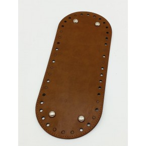 Çanta Aksesuar Suni Deri Taba Renk 30X12 cm Oval Çanta Tabanı (Gümüş Aparatlı)