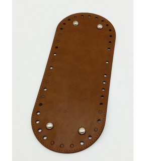 Çanta Aksesuar Suni Deri Taba Renk 30X12 cm Oval Çanta Tabanı (Gümüş Aparatlı)