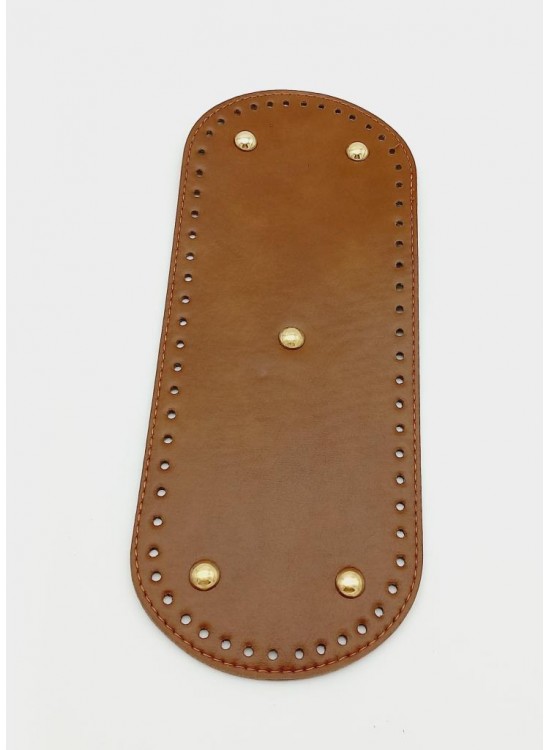 Çanta Aksesuar Suni Deri Taba Renk 30X12 cm Oval Çanta Tabanı (Light Gold Aparatlı)