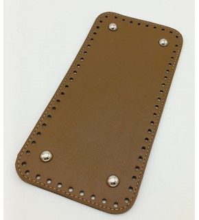 Çanta Aksesuar Suni Deri Vizon Renk 25X12 cm Dikdörtgen Çanta Tabanı (Gümüş Aparatlı)
