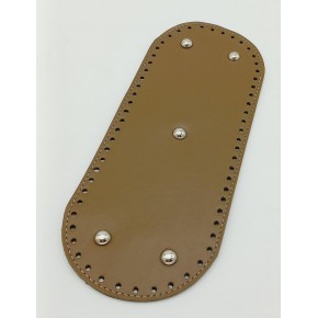 Çanta Aksesuar Suni Deri Vizon Renk 30X12 cm Oval Çanta Tabanı (Gümüş Aparatlı)