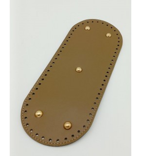 Çanta Aksesuar Suni Deri Vizon Renk 30X12 cm Oval Çanta Tabanı (Light Gold Aparatlı)