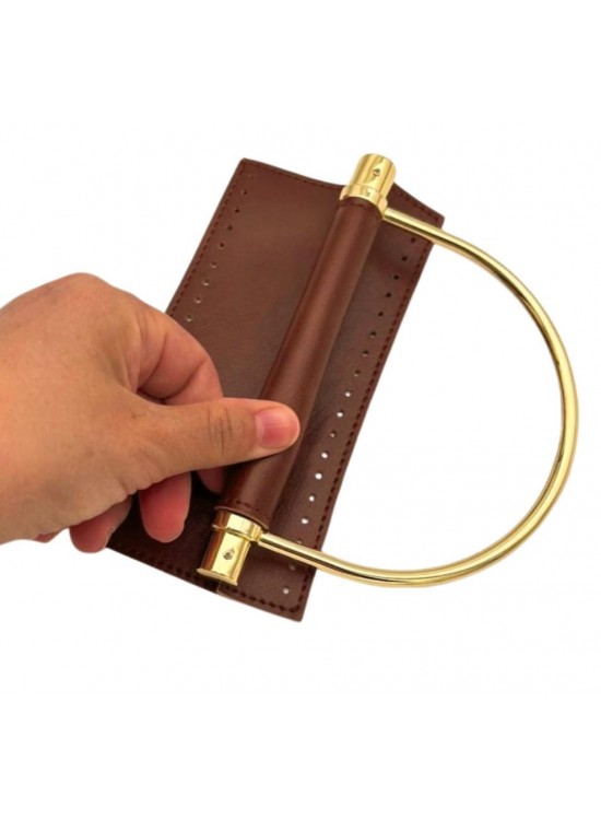 Çanta Aksesuar Suni Derili Metal Çanta Sapı İpek Model Taba Renk Light Gold Metal (Yeni Model)