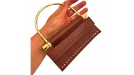Çanta Aksesuar Suni Derili Metal Çanta Sapı İpek Model Taba Renk Light Gold Metal (Yeni Model)