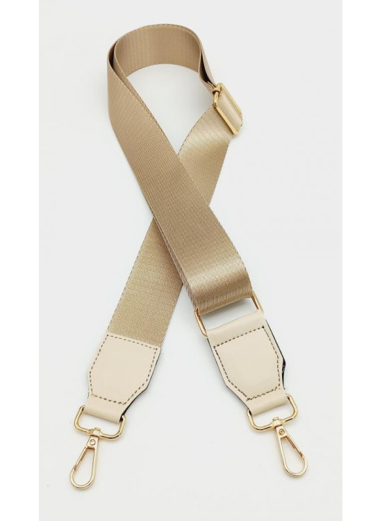 Çanta Aksesuar Suni Derili Polyester Kolon 120X4 Cm Bej Light Gold Metalli