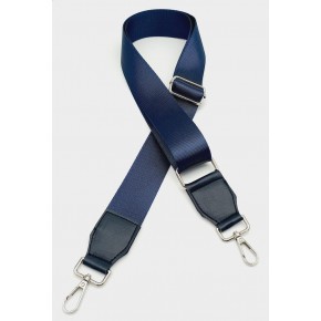 Çanta Aksesuar Suni Derili Polyester Kolon 120X4 Cm Lacivert Gümüş Metalli