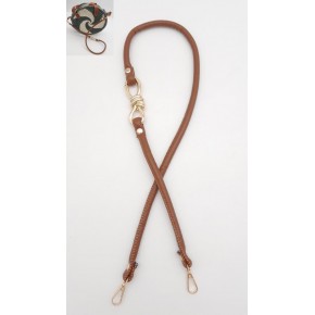 Çanta Aksesuar Taba 10 mm Suni Deri İpli Düğüm Model 85 cm Çanta Sapı Light Gold Metalli