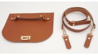 Çanta Aksesuar Taba Gerçek Deri 130x2 cm Ayarlı Saplı Çanta Çanta Seti Light Gold Metalli