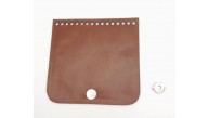 Çanta Aksesuar Taba Renk Suni Deri 16.5X16 Cm Çanta Kapağı Gümüş Metalli