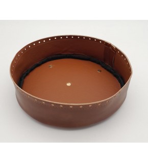 Çanta Aksesuar Taba Suni Deri 22 cm Yuvarlak Yüksek Çanta Tabanı Light Gold Metalli