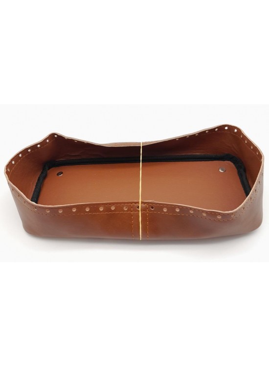 Çanta Aksesuar Taba Suni Deri 28x13 cm Yüksek Çanta Tabanı Gümüş Metalli