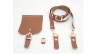 Çanta Aksesuar Taba Tek Kat Suni Deri 130x2 cm Ayarlı Saplı Çanta Seti Light Gold Metalli