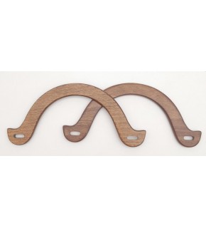 Çanta Aksesuar U Model 10x22 cm Koyu Ahşap Renk Ahşap Çanta Sapı