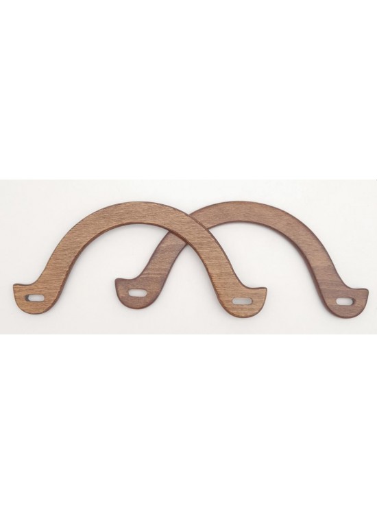 Çanta Aksesuar U Model 10x22 cm Koyu Ahşap Renk Ahşap Çanta Sapı