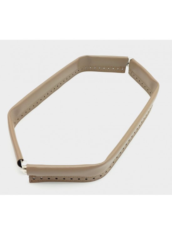 Çanta Aksesuar Vizon Renk Derili Metal Çanta Ağzı 33 Cm