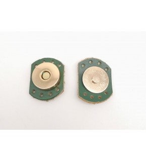 Çanta Aksesuar Yeşil Renk Gerçek Derili Oval Kenar Mıknatıslı Çıtçıt Light Gold Metalli