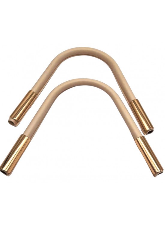 Çanta Aksesuar ZT Model Suni Derili Metal Çanta Sapı Krem Renk Light Gold Metal