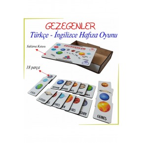 Ankebut Oyuncak Gezegenler Türkçe- İngilizce Hafıza Oyunu Kutulu