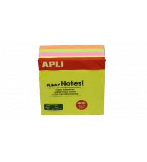 Apli Yapışkanlı Not Kağıdı 4 Renk Funny 400 YP 75x75 Neon Küp 10974