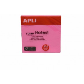 Apli Yapışkanlı Not Kağıdı Pembe Funny 100 YP 75x75 11898
