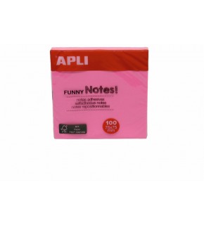 Apli Yapışkanlı Not Kağıdı Pembe Funny 100 YP 75x75 11898