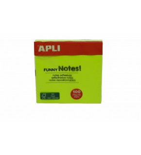 Apli Yapışkanlı Not Kağıdı Yeşil Funny 100 YP 75x75 11899