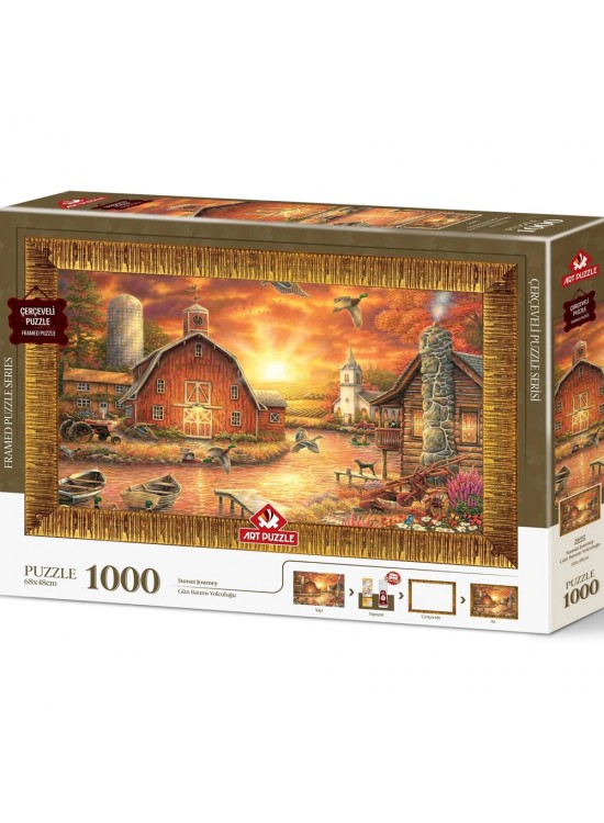 Art Puzzle 1000 Parça Gün Batımı Yolculuğu Çerçeveli 5692