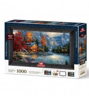 Art Puzzle 1000 Parça Nehir Üzerinde Kış Gölgesi Çerçeveli 5696