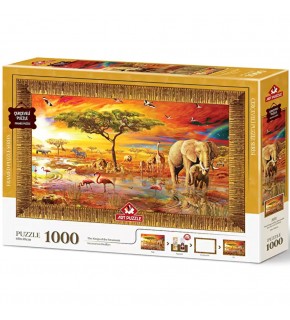 Art Puzzle 1000 Parça Savananın Kralları Çerçeveli 5695