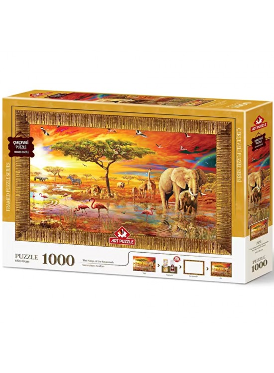 Art Puzzle 1000 Parça Savananın Kralları Çerçeveli 5695