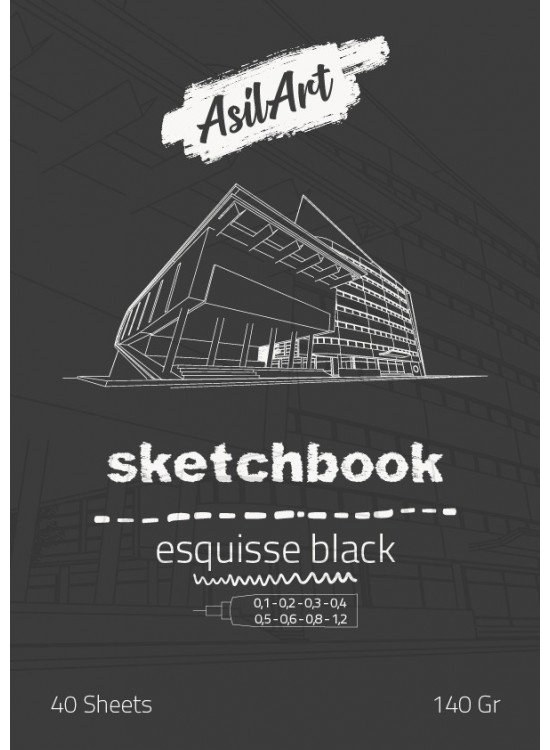 Asilart Sketchbook A3 140gr 40yp Siyah