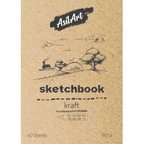 Asilart Sketchbook A3 90gr 40yp Kraft