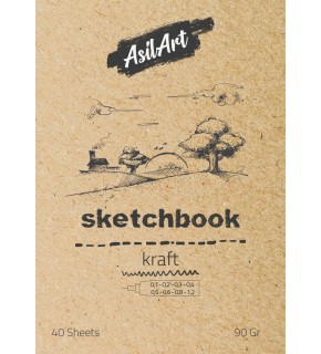 Asilart Sketchbook A4 90gr 40yp Kraft
