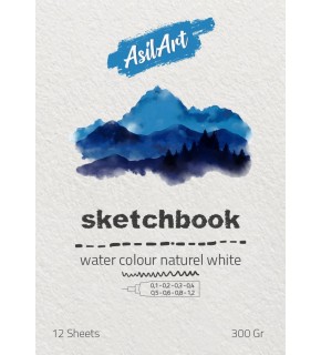Asilart Sketchbook Watercolor A4 300gr 12yp Beyaz