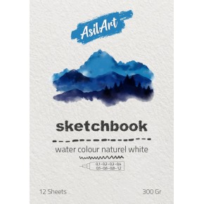 Asilart Sketchbook Watercolor A5 300gr 12yp Beyaz